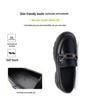 2023 Damen Loafer mit dicker Sohle: Weiches Leder, Klobige Absätze, Britischer Stil, Frühling/Herbst, Weiß