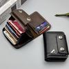 Herren RFID-Blockierendes Akkordeon-Portemonnaie Aluminium Kreditkartenhalter Leder Reißverschluss-Portemonnaie Pop-Up Kartenetui Große Kapazität Münzbeutel Kartenorganizer