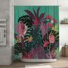 Tropical Leaf Shower Curtain Botanical Floral Print Nature Greenery Bathroom Decor Washable Waterproof Modern Home Textile