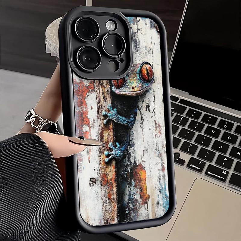 Phone Case for iPhone 17 Air 16E 15 16 Pro Max Lizards Geckos Cute Pet Cover 14 Plus 13 12 Mini Soft Shell Silicone Fundas