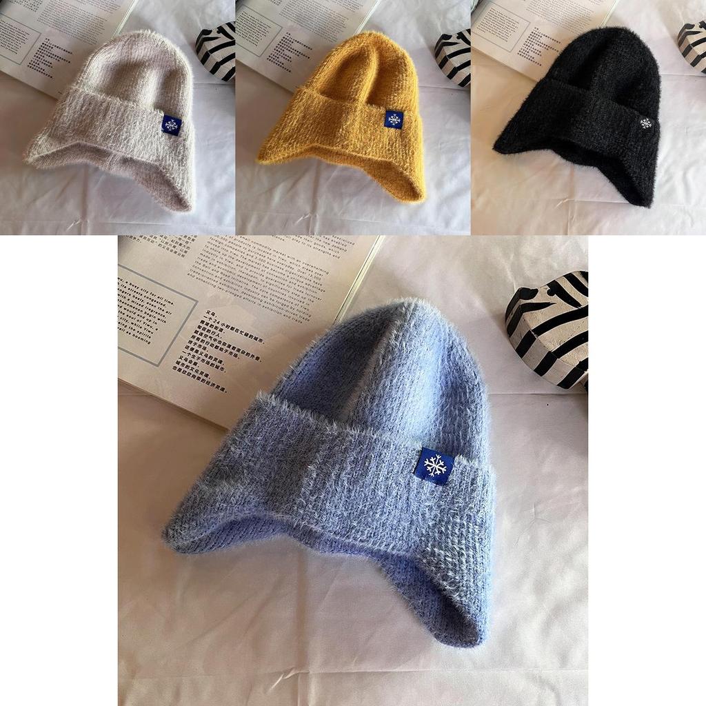 Soft Polyester Knit Ear Cover Hat For Autumn Winter Casual Womens Wear