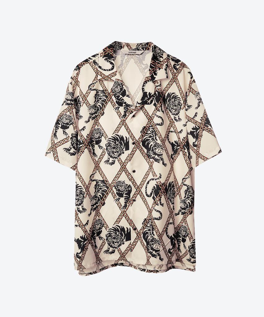 UNTAGE Tiger Print Bowling Shirt [Off White (Unisex)]_Uts-Ss07