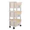 Storage Cart with Caster Wheels High Capacity Rolling Trolley Cart for Bathroom Kitchen Classroom