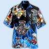Hawaiian Men Shirt 3D Car Print Short Sleeve Blouse Summer Beach Vacation Single Breasted Fashion Lapel Men's Clothing