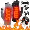 USB Heating Gloves Touch Screen Winter Snowboard Gloves Knitted Gloves Hand Warmer for Backpacking Riding Camping