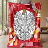 Poland Football Printed Flannel Blanket Skin Friendly Warm Decorative Throw for Indoor Couch Bed Daily Use