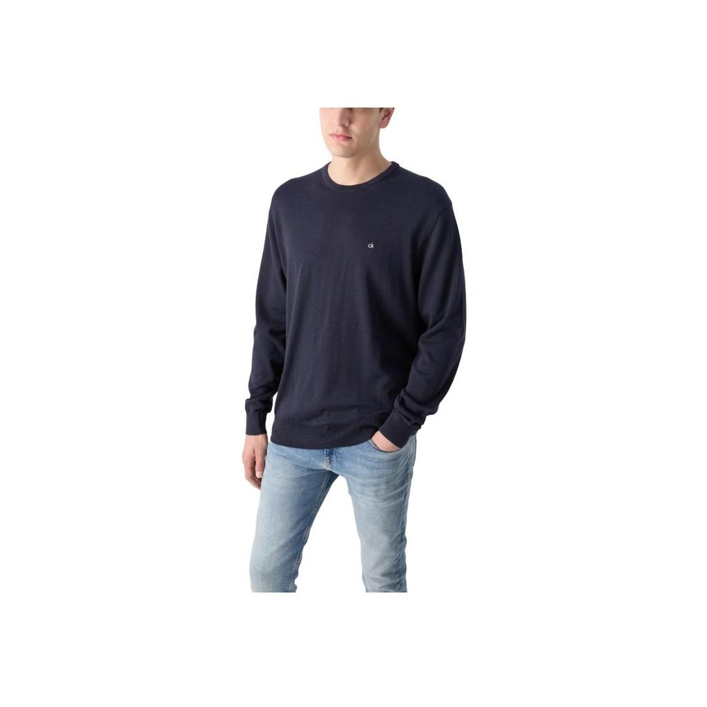 Calvin Klein Letter Round Neck Pullover Long Sleeve Sweater Men Sweater Navy-Blue K10K113549-CHW