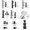 Outdoor Umbrella Base: Sunshade Ground Insert, Marble Fixer, Carbon Steel & Stainless Steel Tube