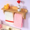1 Set 1/12 Mini Wooden Towel Rack Cosmetics Shelf Dollhouse Bathroom Furniture Model Scene Decor Doll Accessories