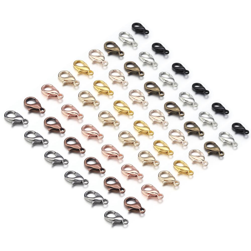 High Quality Metal Gold Silver Plated Lobster Clasps for Jewelry Making DIY Bracelets Necklaces Hooks Chain Closure Accessories