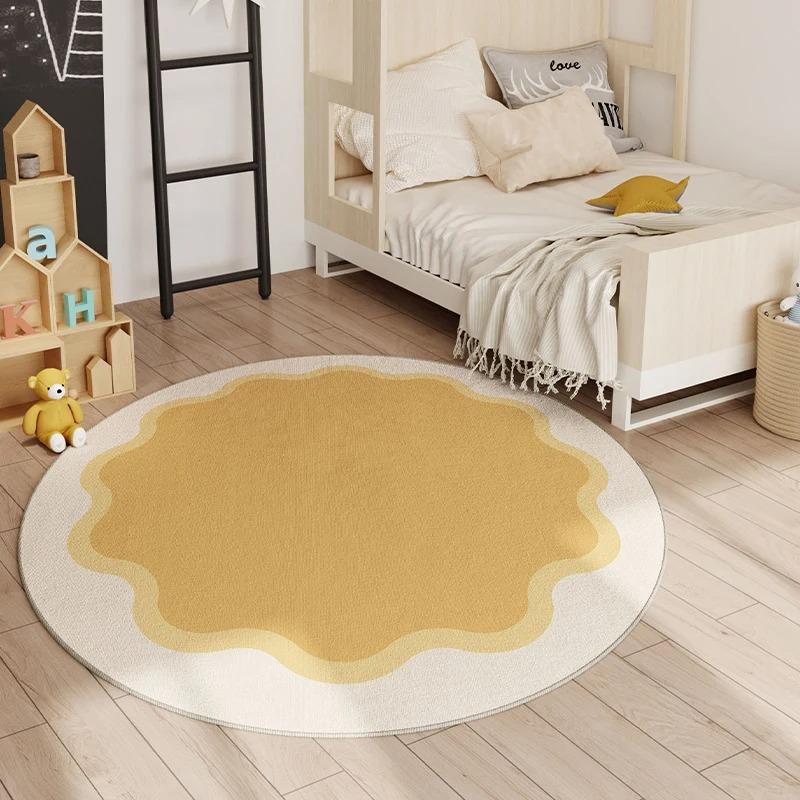 Cute Cartoon Style Rugs for Bedroom Round Hopscotch Children's Mat Soft Non-slip Nursery Carpet Washable Children Crawling Rug