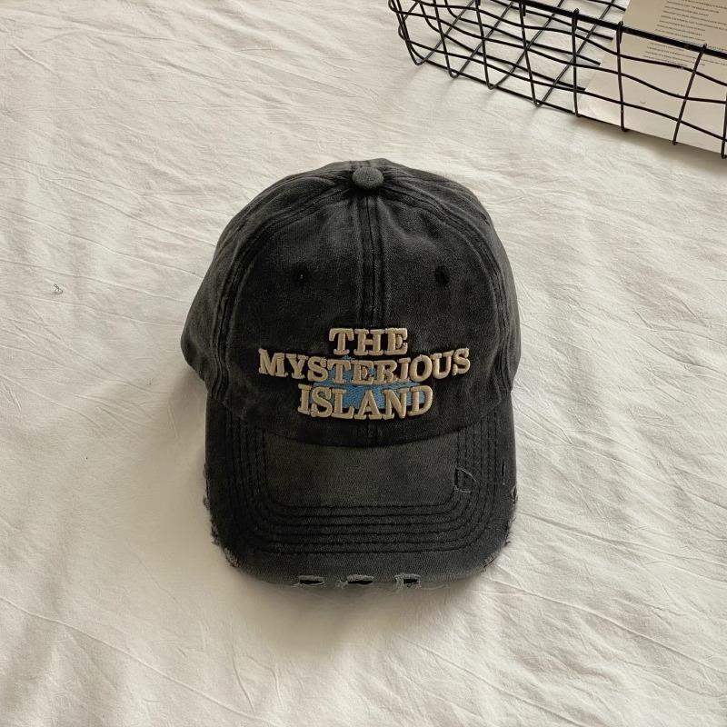 

Ретро стирка Кепка с большой пряжкой Мужская модная американская старая рваная бейсболка Женская модная брендовая широкополая, показывающая маленькое лицо