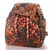 Patchwork Leather Backpack Women Braided