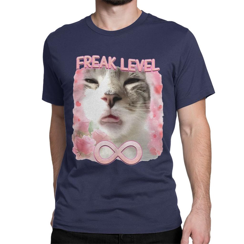 Men Womens TShirts Freaky Ahh Awesome 100 Cotton Tee Shirt Diagnosed Freak Funny Cat Meme T Shirts Clothes New Arrival