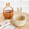 Cartoon Rabbit Ear Storage Basket Multifunctional Hand Woven Basket  Easter Festival Gift