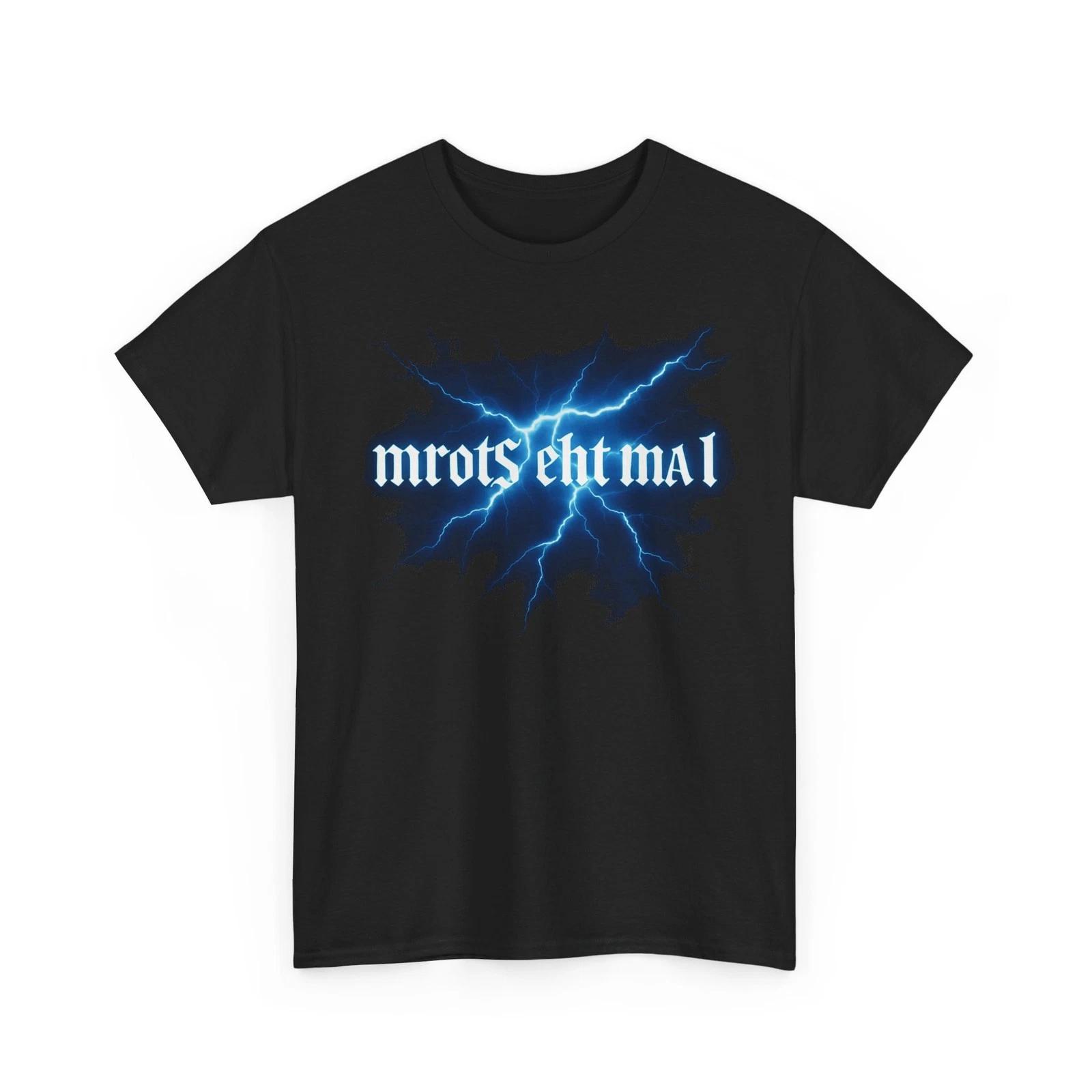 I Am The Storm T shirt Mirror Text with Lightning Graphic Rock Metal Gothic Tee XL