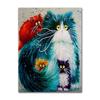 Abstract Longhair Cat Oil Painting On Canvas Cute Kitty Posters and Prints Animal Wall Art Pictures for Living Room Home Decor