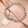 LIKGREAT Trinity Knot Tree of Life Bracelet for Men Women Stainless Steel Crescent Moon Goddess Medallion Pendant Jewelry Gift