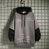 Spring Autumn Men's Sweater Retro Hooded Print Sweatshirt Loose Hoodie Fleece Padded Jacket