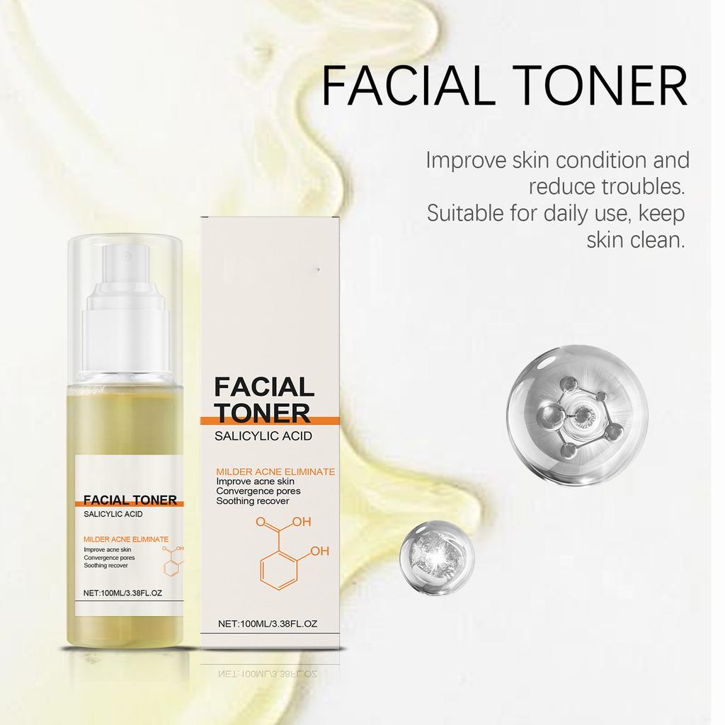 Salicylic-acid Toner Spray 100ml Soft And Delicate Skin Moisturizing Daily Wet Compress Facial Serum Water