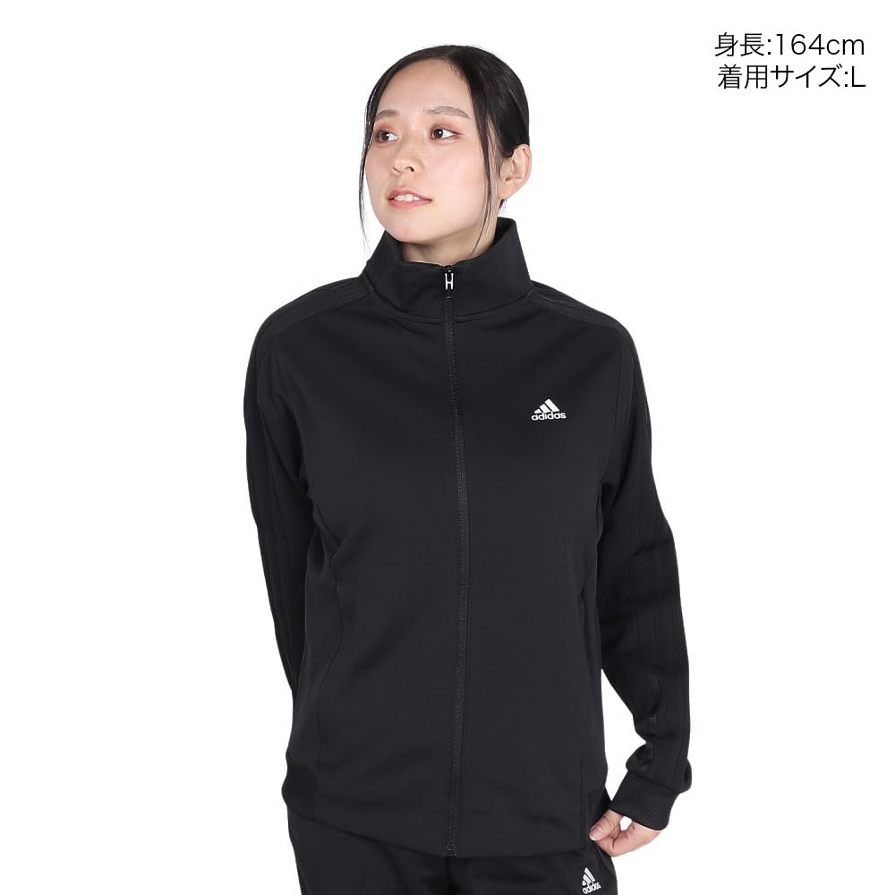 Adidas KTX40 Double Knit Track Black Size XL Women's 3-Stripes Loose-Fit Top, (JG3798),