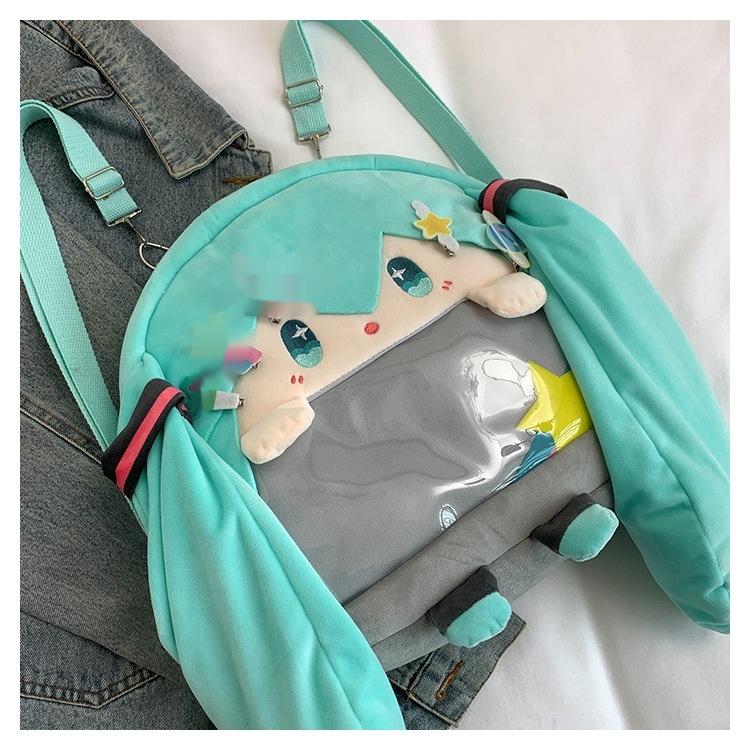 Schattige Fufu Itabag Schattige Enkelvoudige Schouder Crossbody Tas Pluche Ita Tas Rugzak met Grote Capaciteit Voor Anime Conventie