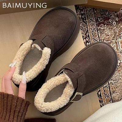 Fur Platform Women Ankle Boots Flats Suede Fashion Shoes Woman 2025 Trend Winter New Brand Warm Cozy Casual Female Snow Botas
