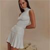 European and American Women's Clothing Sexy Temperament Knitted Top Sleeveless Vest 1116 Summer Skirt Fashion Suit Women