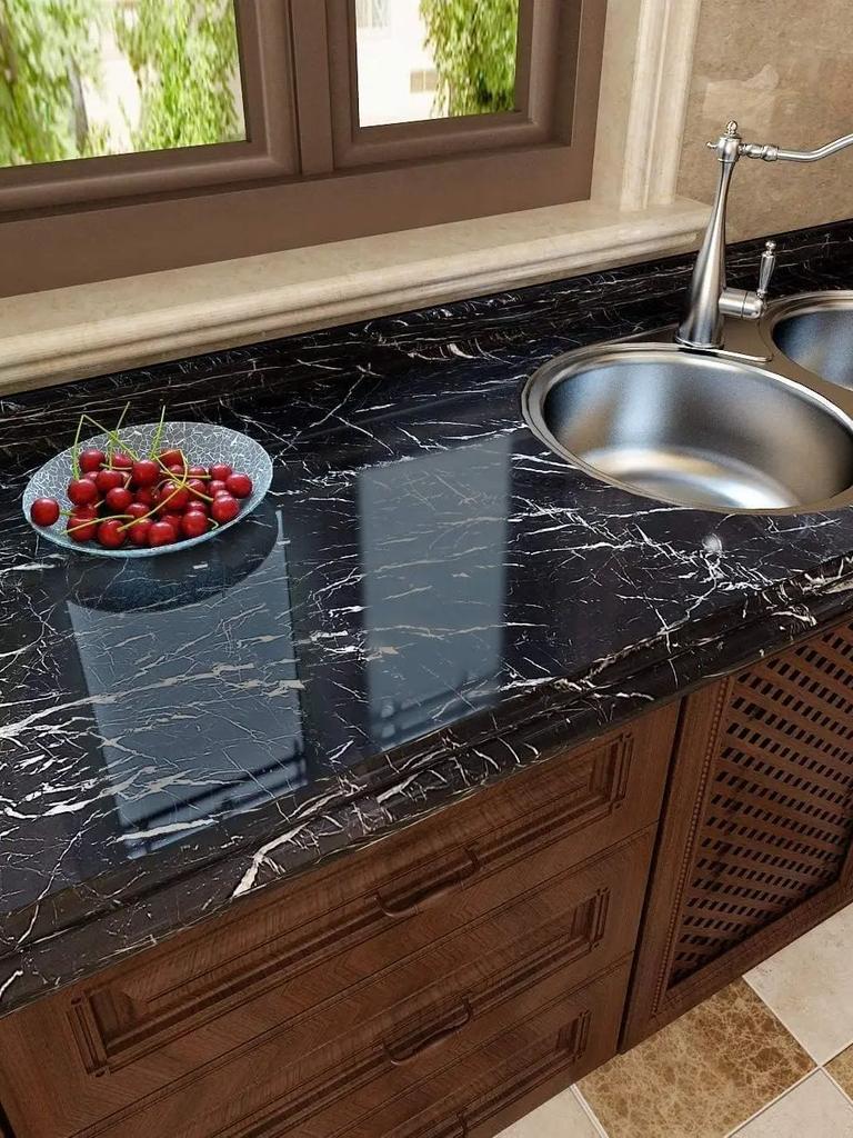 40cm Marble Self Adhesive Wallpaper Vinyl Contact Paper PVC Waterproof Wall Stickers For Kitchen Decorative Film Home Decor