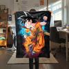 1PC Son Goku  Print Flannel Blanket, High quality All Seasons, Home Decor, Warmth and Comfort, Perfect for Christmas Gifts