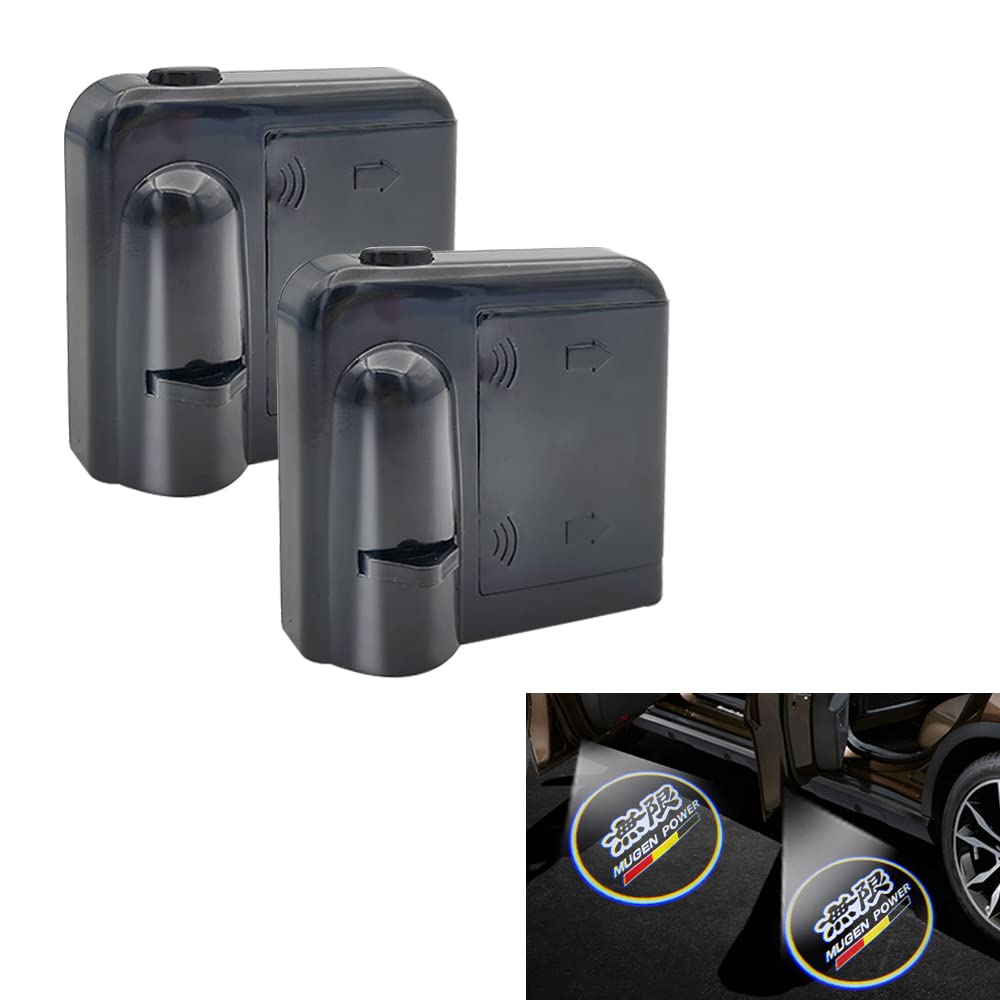 Akarin 2-Piece Universal Honda Wireless Car Logo Light LED Welcome Ride-On Door Courtesy Light for Honda Vellfire and Mugen