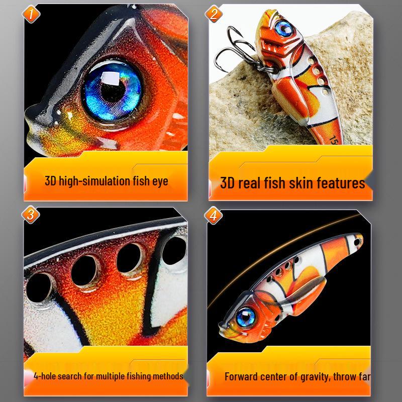 Iron Plate VIB Rattlesnake 3D Spinnerbait: Universal Long Cast Lure