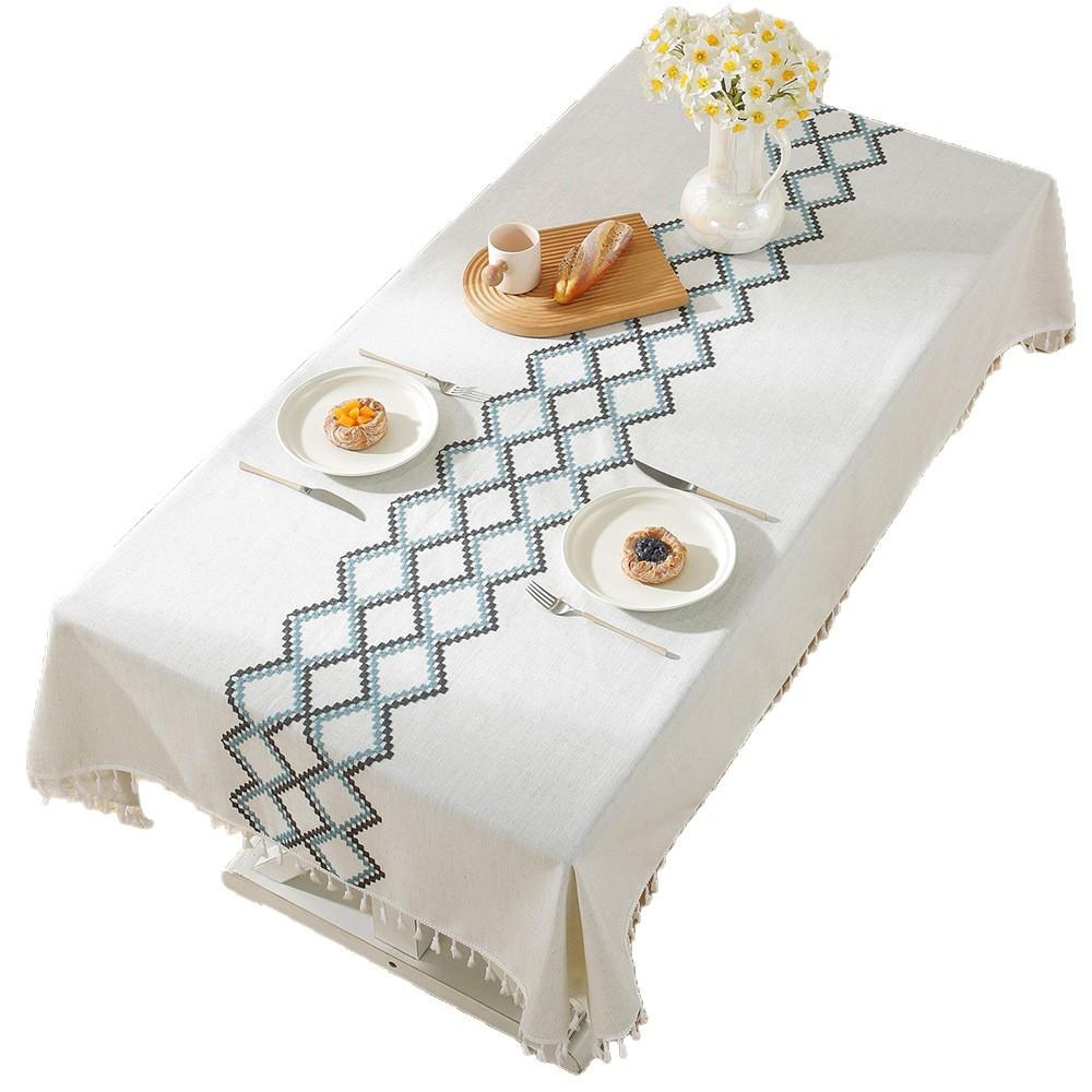 Embroidered Three-Dimensional Tablecloth Hot-Selling Table Mat Dining Table Coffee Table Tablecloth Spot Fringed Tablecloth Rectangular