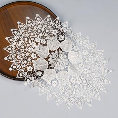 Oval White Lace Table Decoration Crochet Tablecloth Coaster Placemat Pad Doily Tablewear Home Decoration