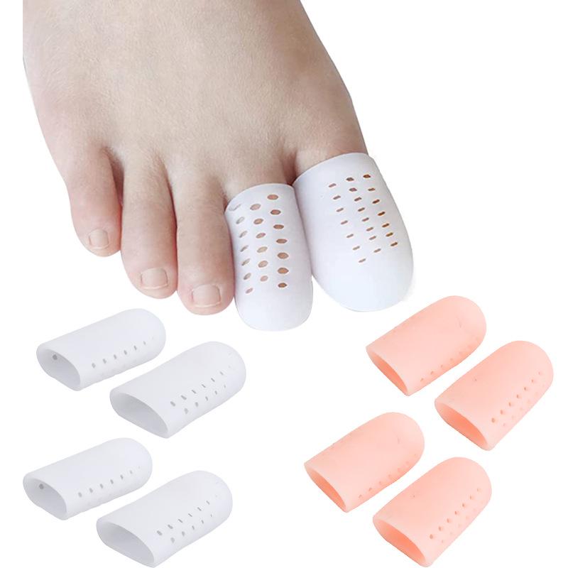 Silicone Closed-Toe Sleeves and Separators with Holes for Toes, Fingers, and Corns
