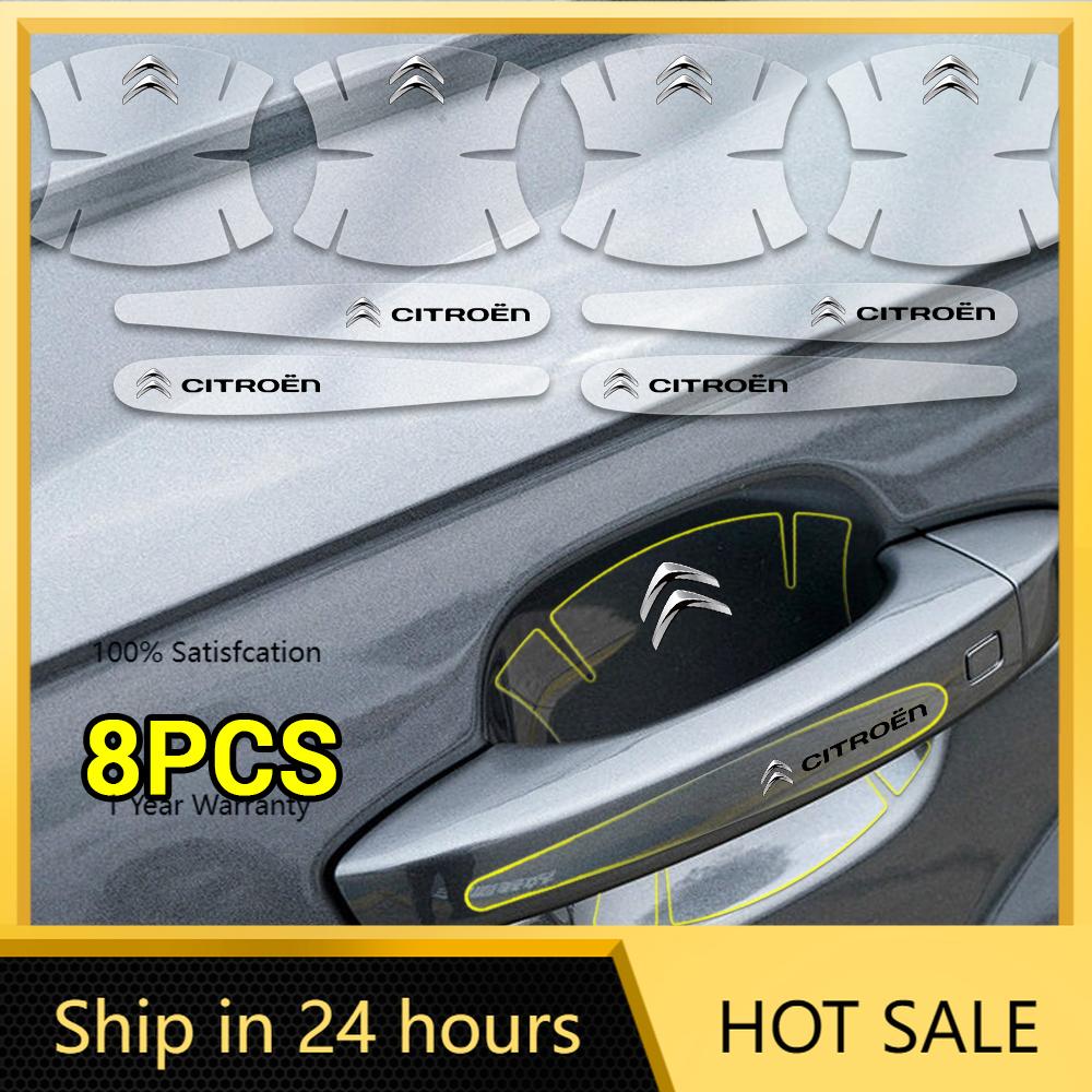 2026 Hot Car Sticker 4/8pcs Car Door Handle Wrist Transparent Protective Film Anti-scratch Sticker For Citroen C1 C2 C3 C4 Picas