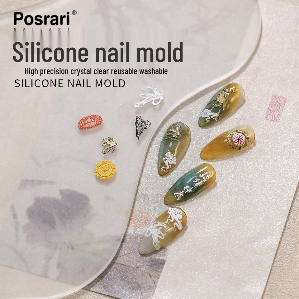 

Posrari 3D Nail Art Mold - High-Transparency Silicone for DIY Crystal Embossed Designs