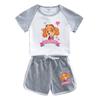 Paw Patrol Girls' Stylish Summer Outfit Set – 2022 Fashionable Short-Sleeve Two-Piece for Small & Medium Children