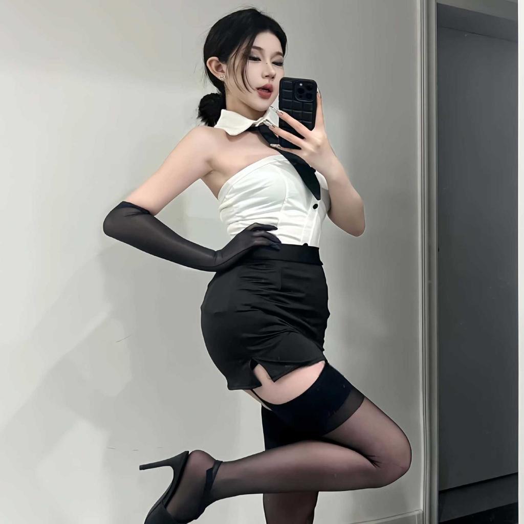 Sex tube top office ol uniform seduction pure desire secretary dress hip skirt passion suit