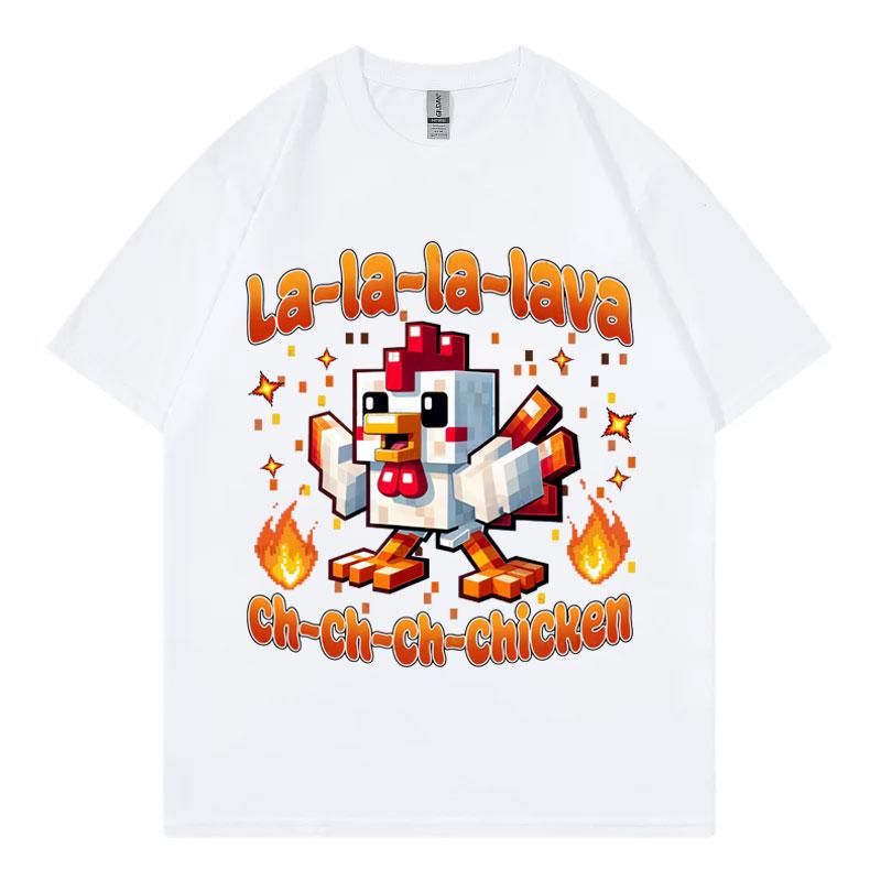Fashion Lava Chicken Movie Funny T Shirt Men Women Clothing Harajuku Cartoon Short Sleeve T-shirt Summer Casual Cotton T-shirts