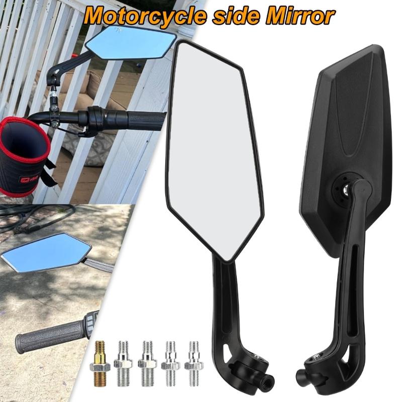 2pcs Rearview Side Mirrors Universal Motorcycle Mirror Rearview Mirror E-Bike Scooter Angle Adjustable Rotating Mirrors