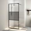 Vidaxl Shower Wall, Transparent ESG Glass, 80X195 Cm, Black
