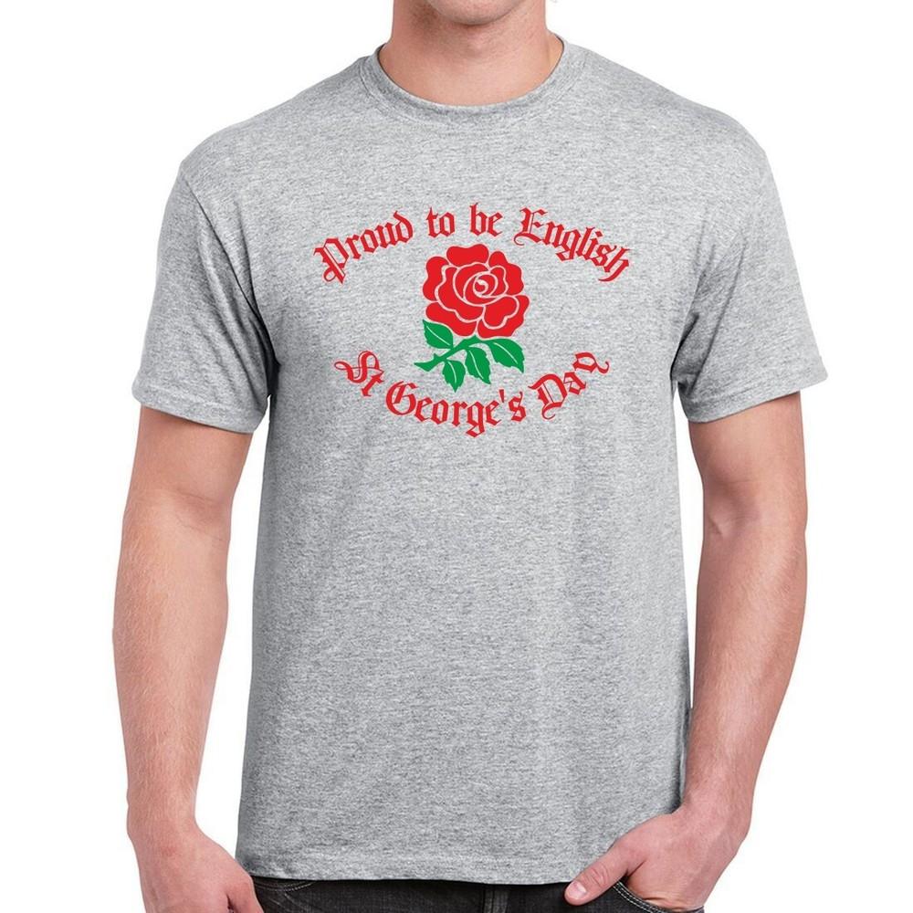 St Georges Day TShirt Proud To Be English Red Rose Christian Church T Shirt