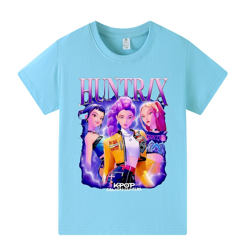 A1228 Kids Boys Girls Kpop Rumi Zoey Mira Print Short Sleeves T-shirt