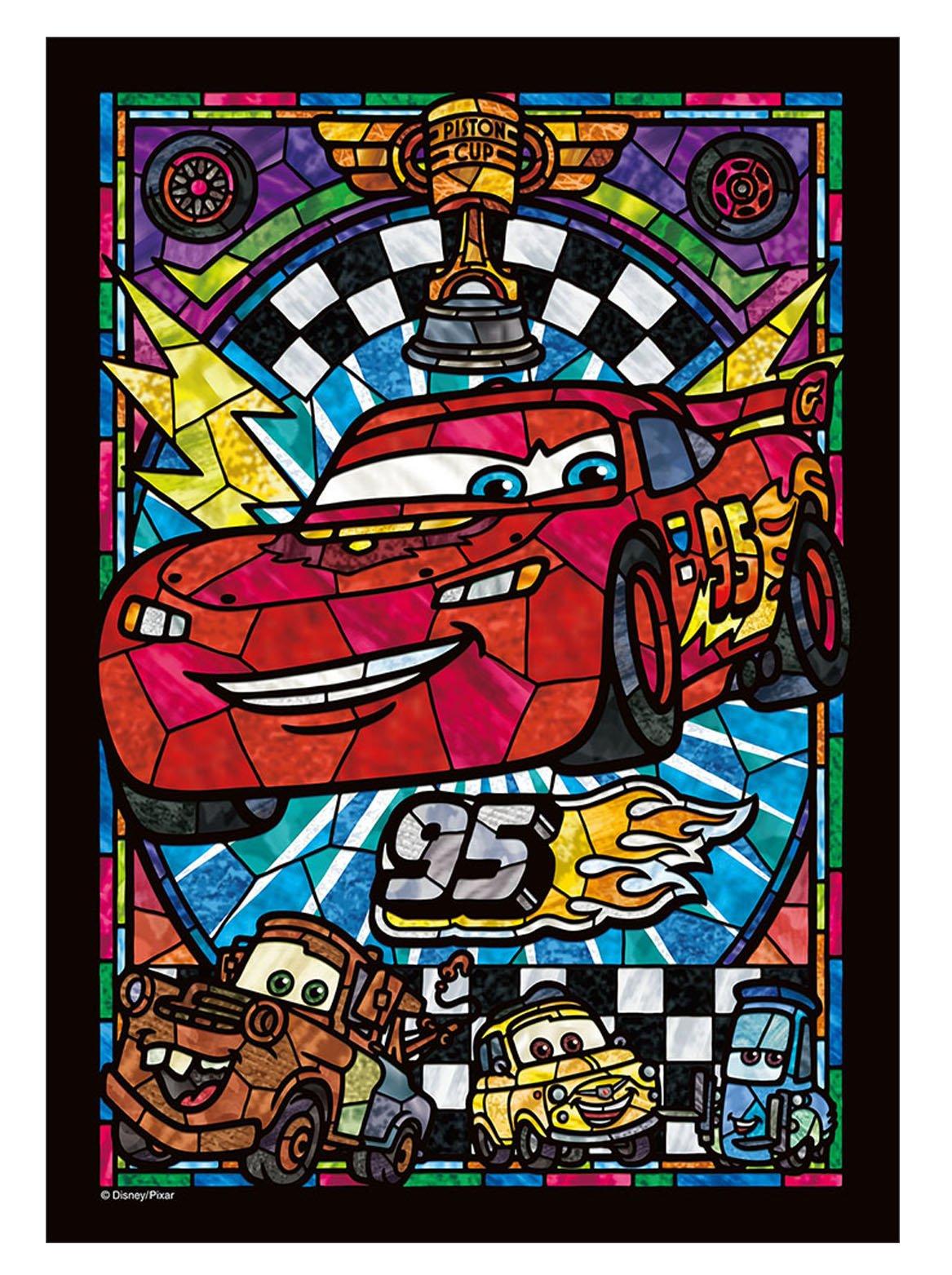 

Tenyo 266 Piece Jigsaw Puzzle Cars Lightning McQueen Stained Glass Gyutto Series x [Stained Art] (18.2 25.7 cm)