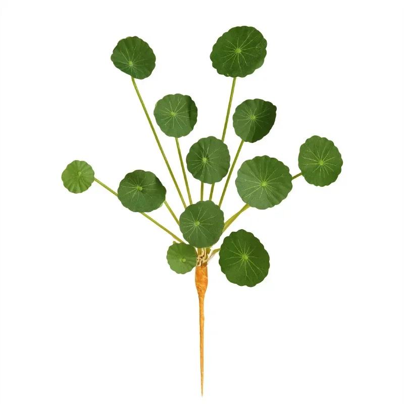 Artificial Flowers Silk Small Lotus Leaves Green Plants Garden Decor Simulation Money Leaf Plant Floral Auditorium Decoration