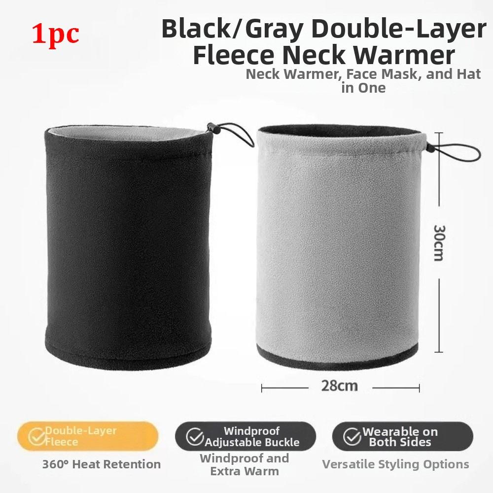 Masque Facial de Camping Couleur Unie Chaud Velours Cordon de Serrage Écharpe Cyclisme Écharpe Polaire Polaire Unisexe