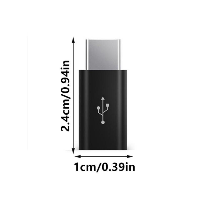 Short USB C to USB Adapters USB Type C Female to MicroUSB Male Adapters Connectors Charger Adapters for Phone Laptops