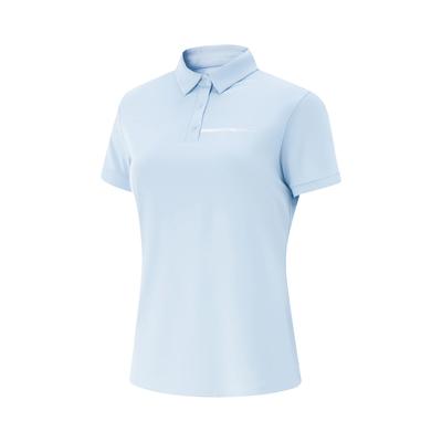 Li Ning Group Purchase Series Pullover Letter Solid Color Comfortable Versatile Short Sleeve Polo Shirt Women Polo Shirts APLV106-2
