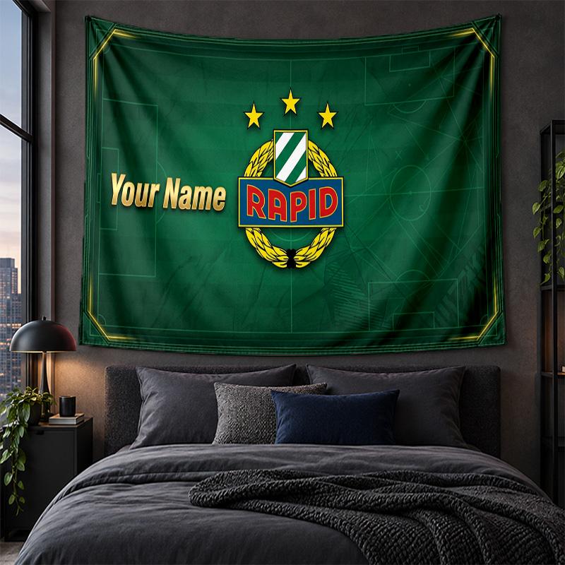 Personalized Tapestry Wall Hanging Rapid Wien FC Pattern Art Background Cloth